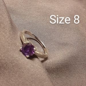 Silver and amethyst ring